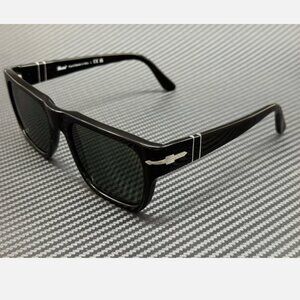 Persol Black 57mm Unisex Green Sunglasses